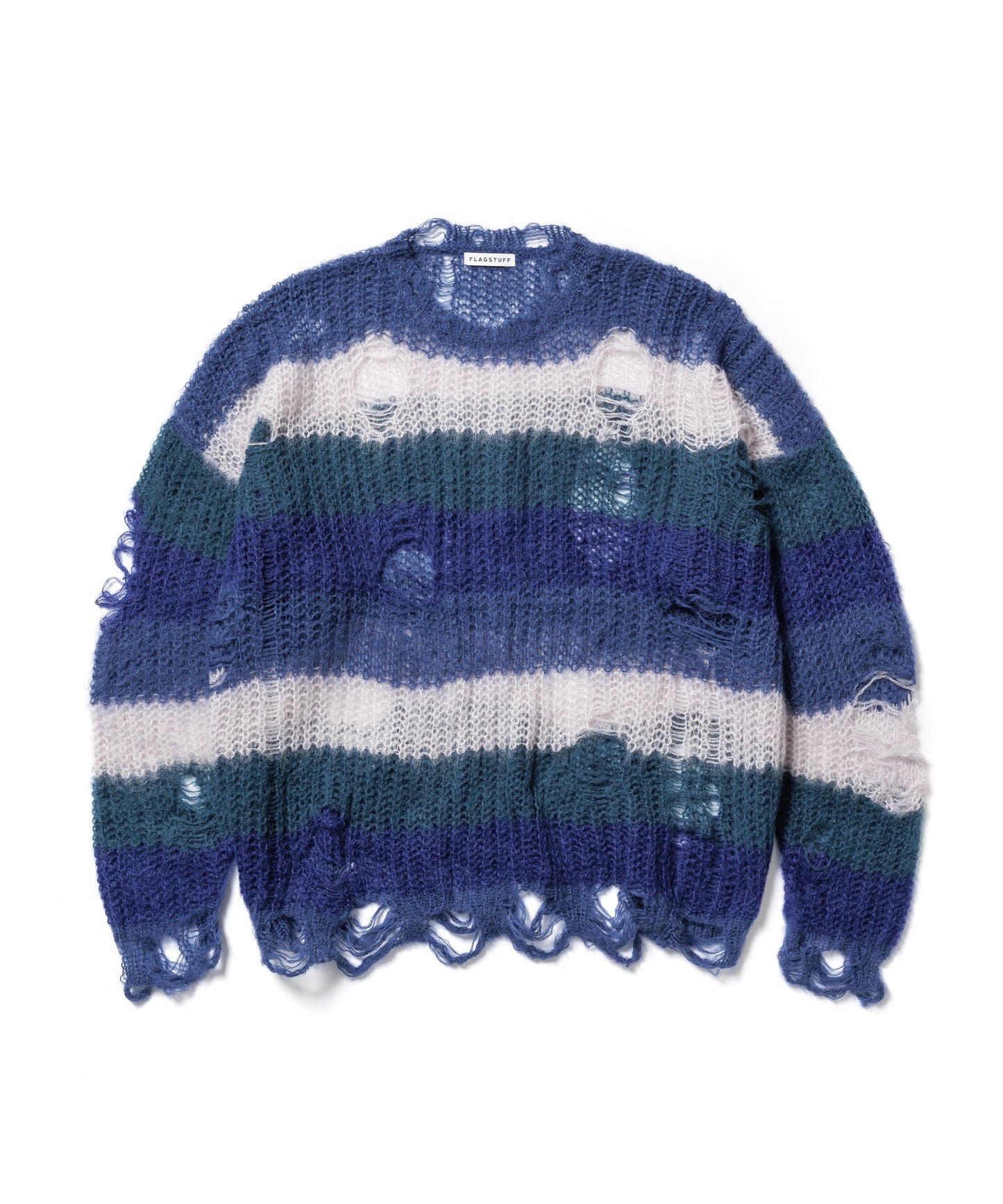 BORDER MOHAIR BORO SWEATER