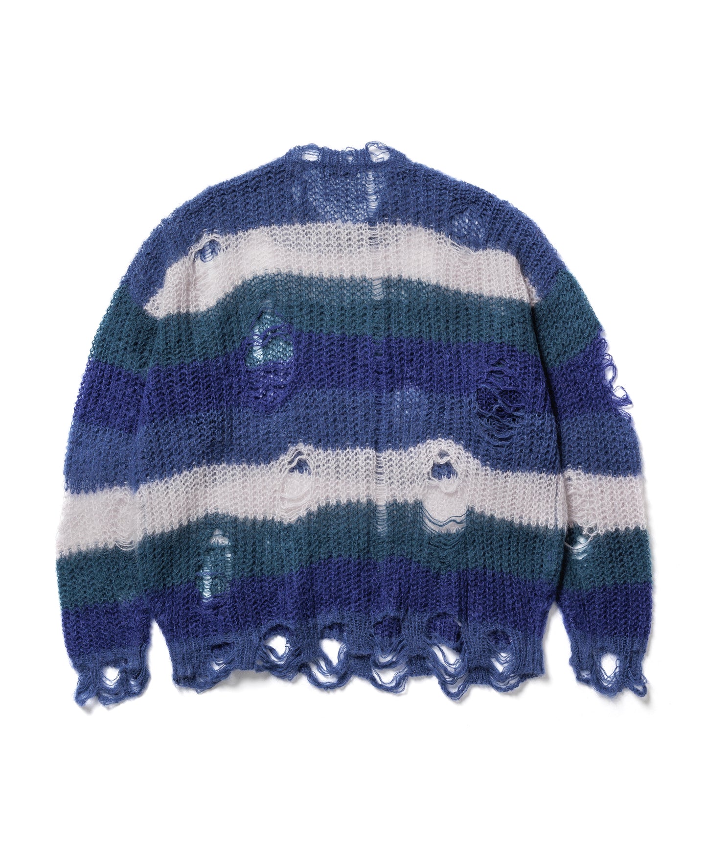 BORDER MOHAIR BORO SWEATER