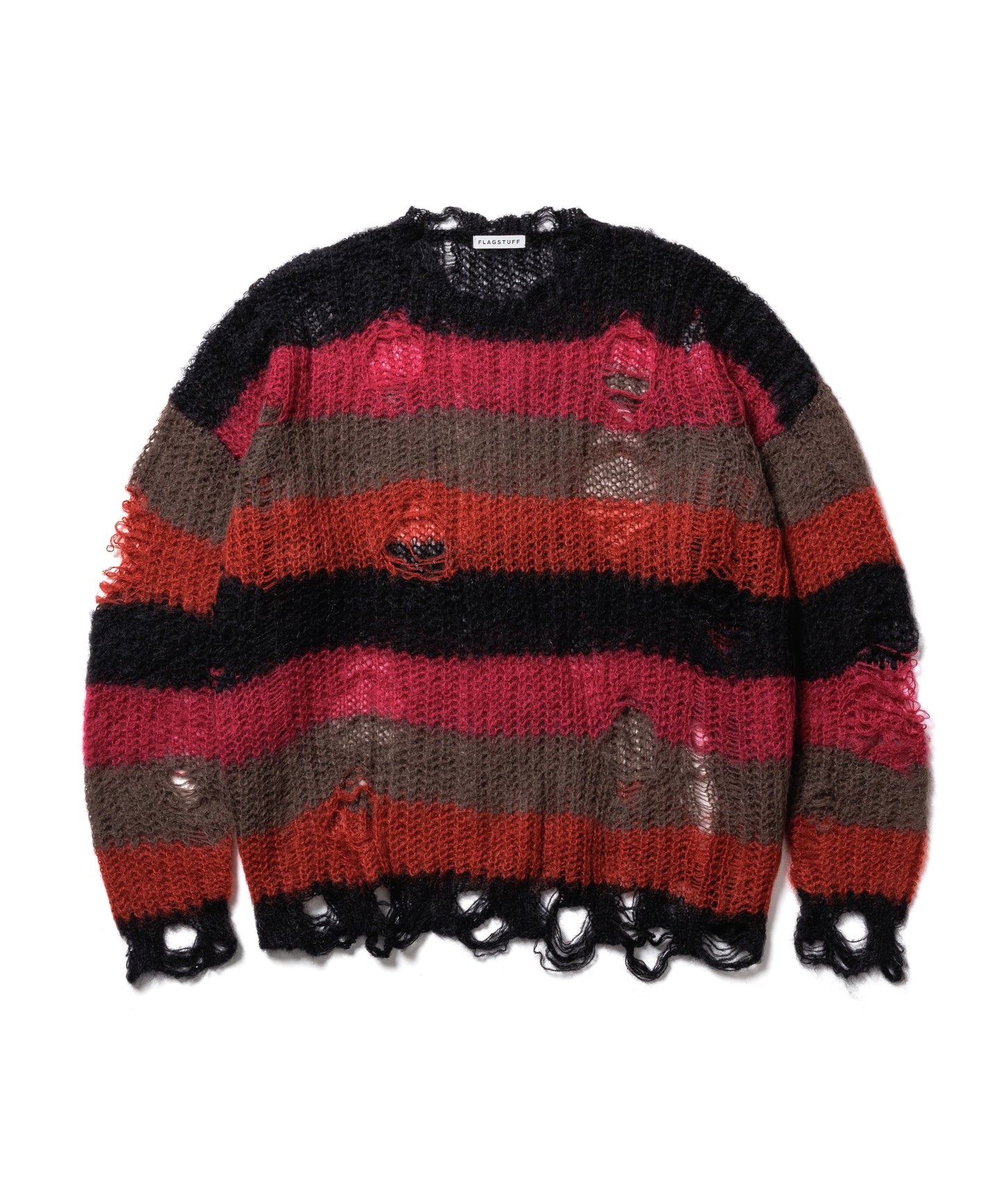 BORDER MOHAIR BORO SWEATER