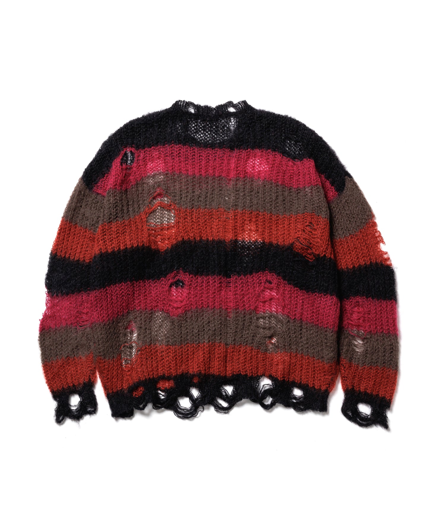 BORDER MOHAIR BORO SWEATER