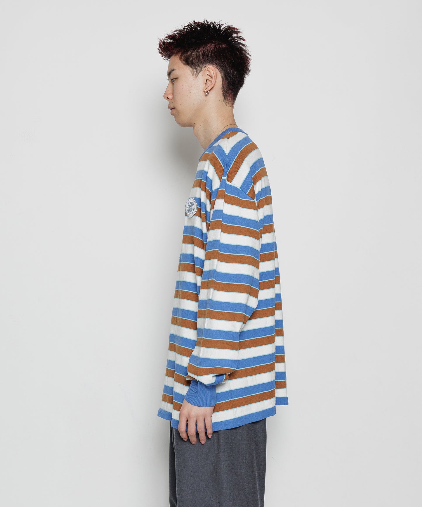 STRIPE LS COTTON SWEATER