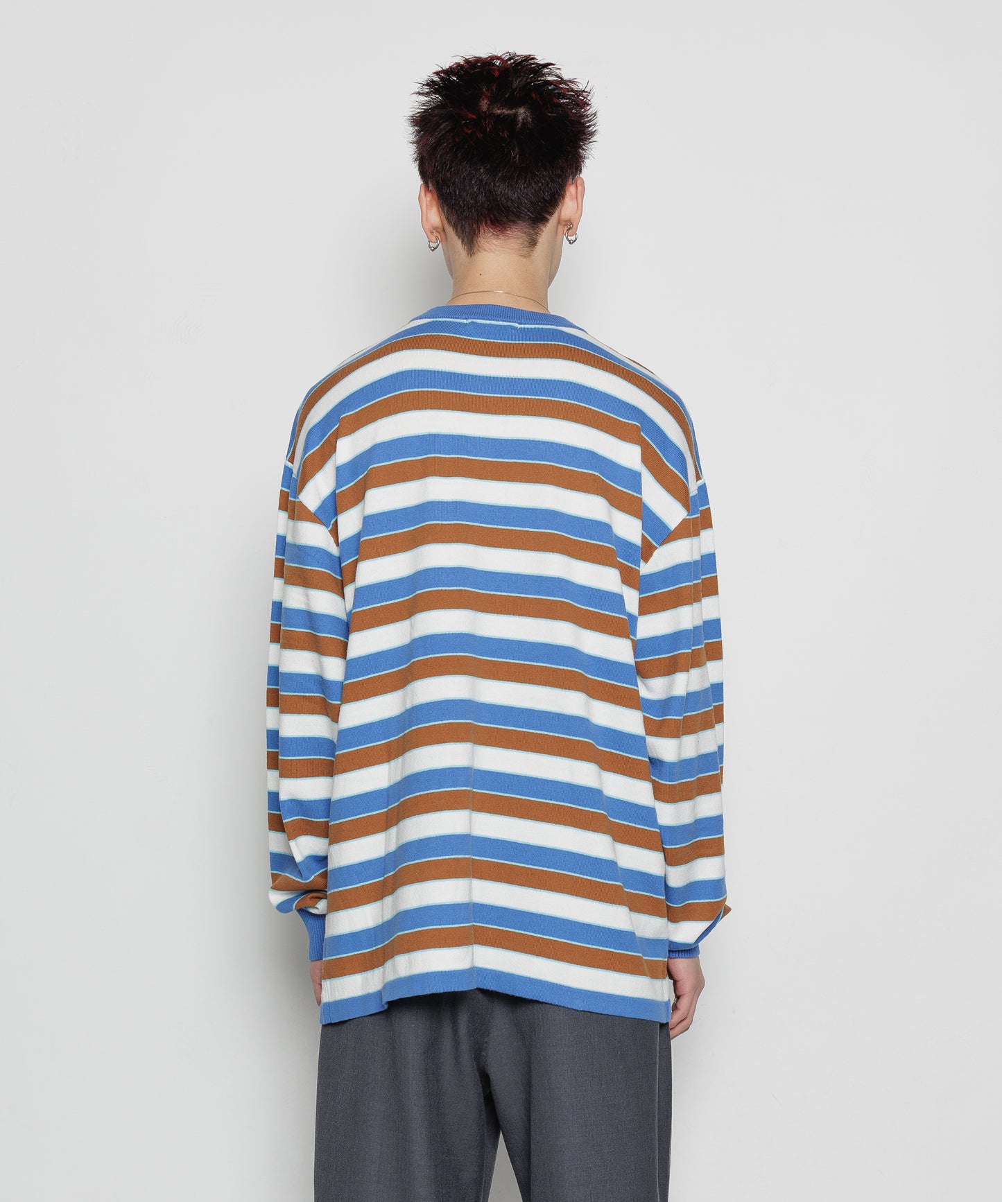 STRIPE LS COTTON SWEATER