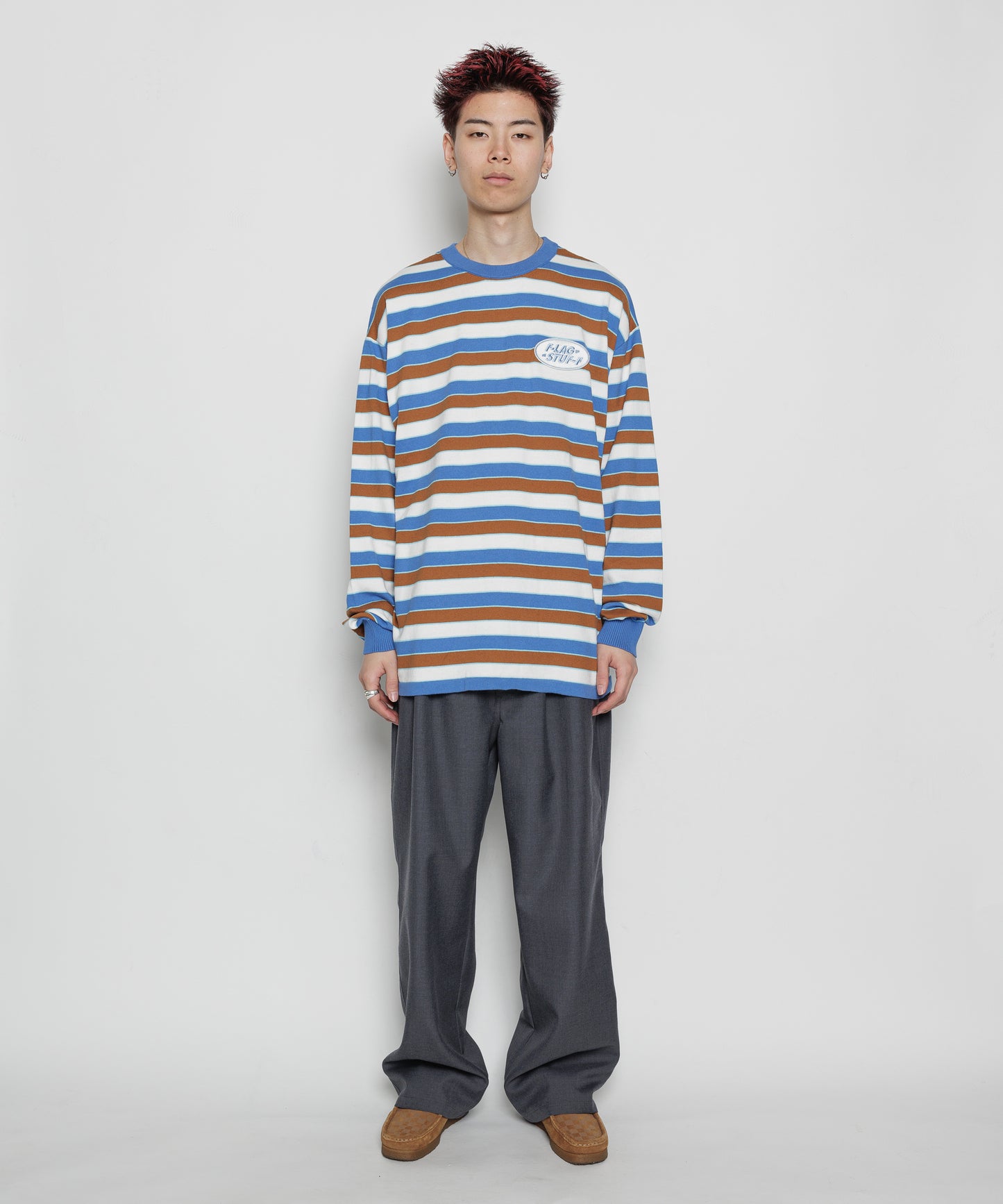 STRIPE LS COTTON SWEATER