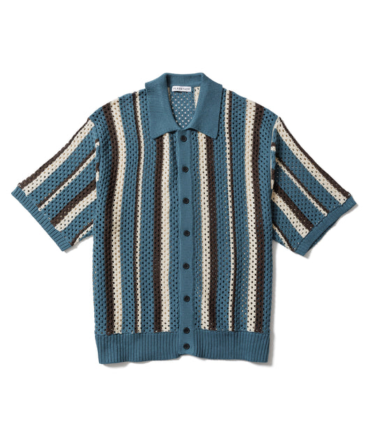 STRIPE KNIT S/S SUMMER CARDIGAN