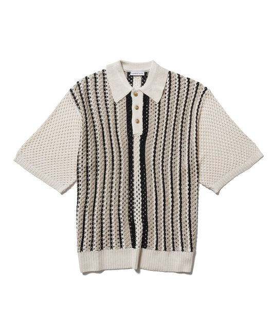 STRIPE SUMMER KNIT POLO SHIRTS