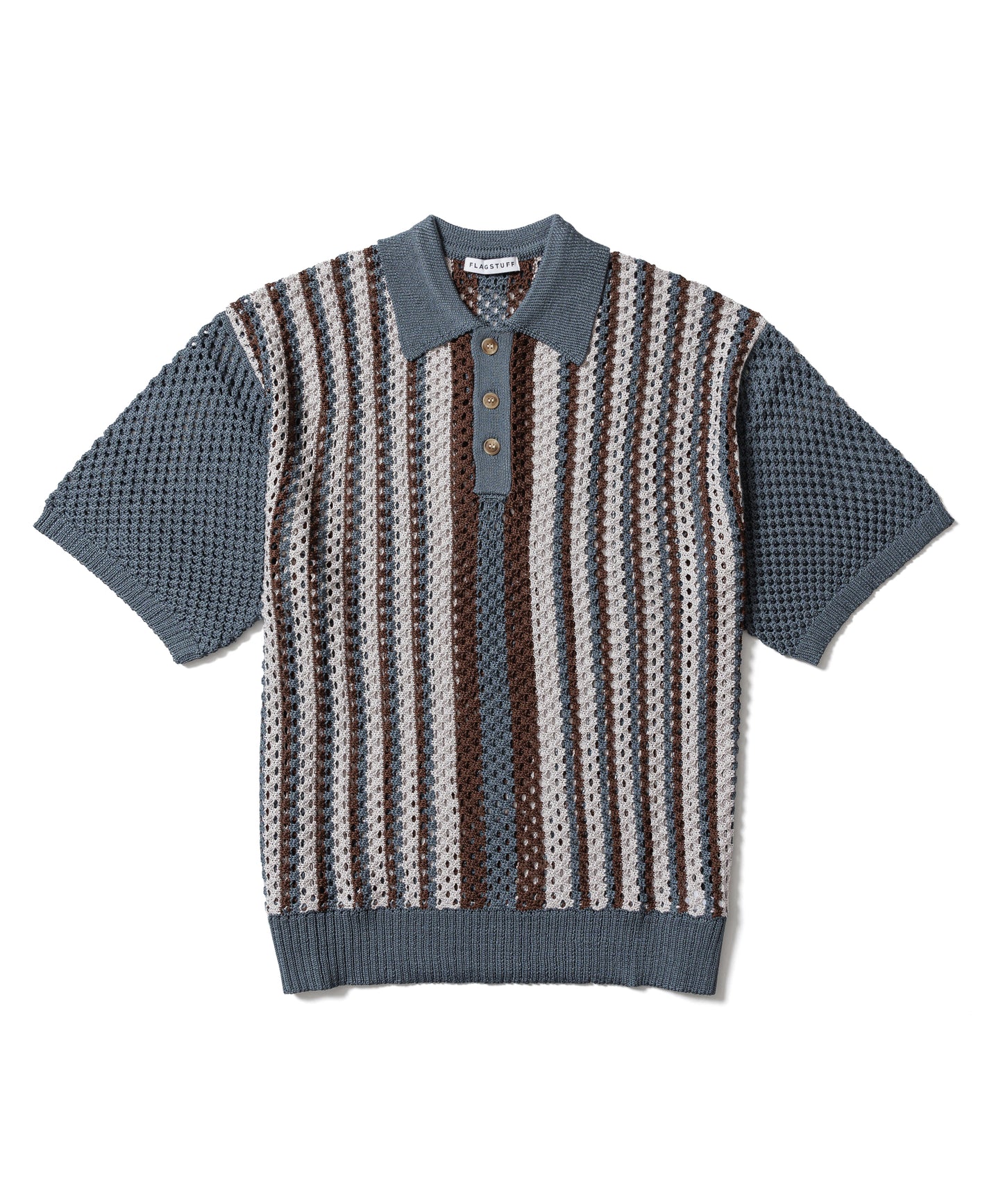 STRIPE SUMMER KNIT POLO SHIRTS