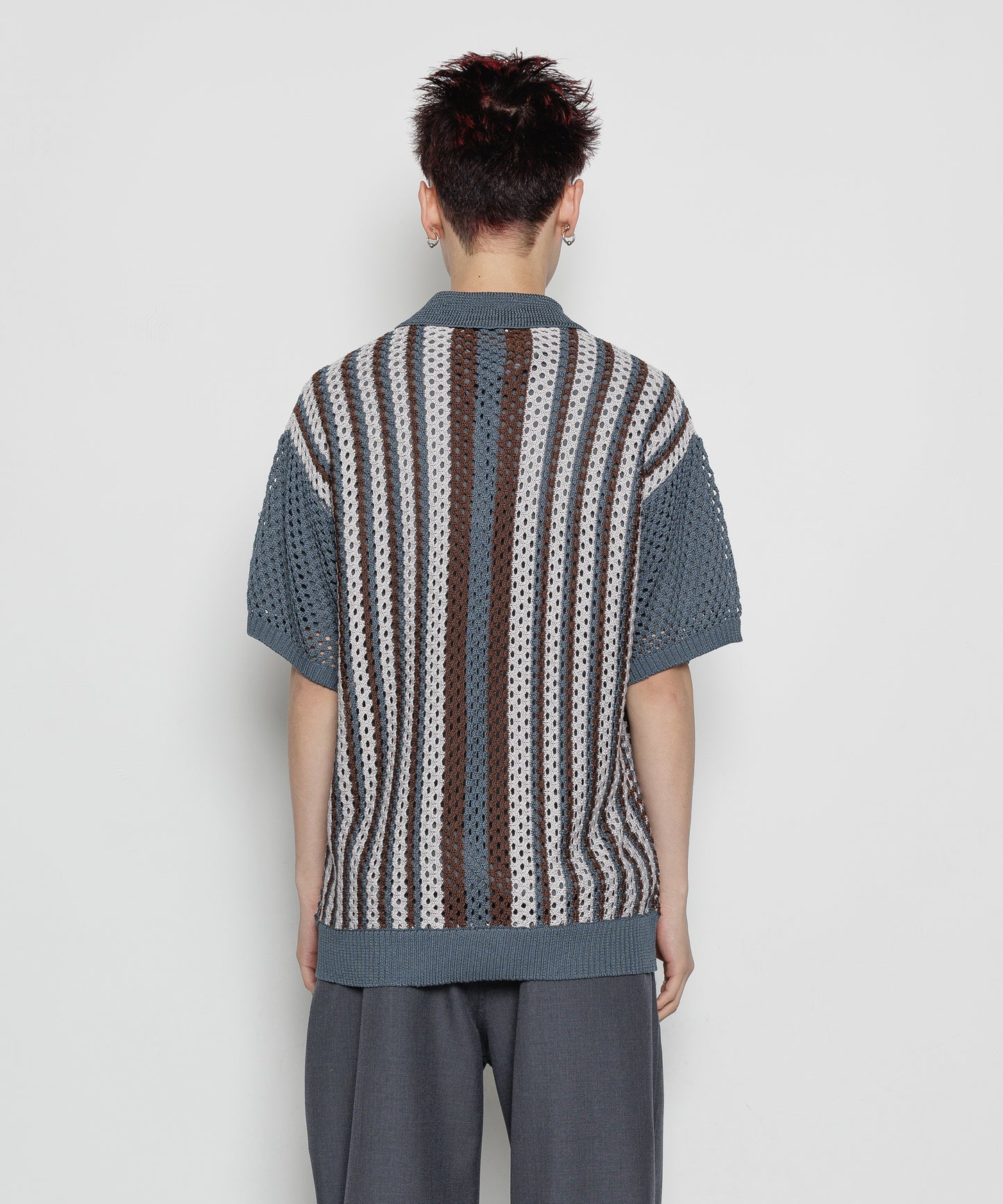 STRIPE SUMMER KNIT POLO SHIRTS