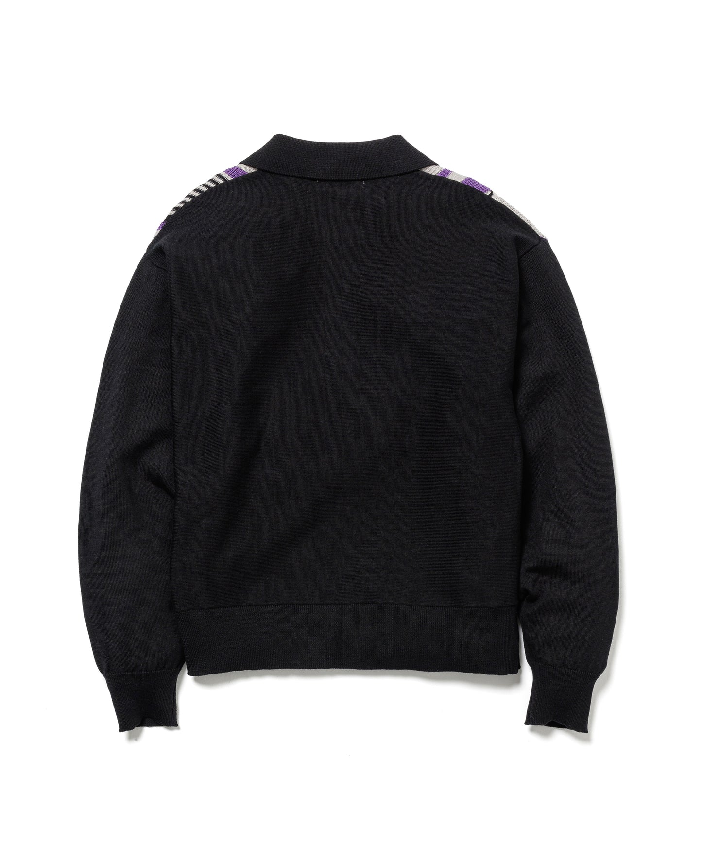 L/S STRIPE KNIT POLO SHIRT