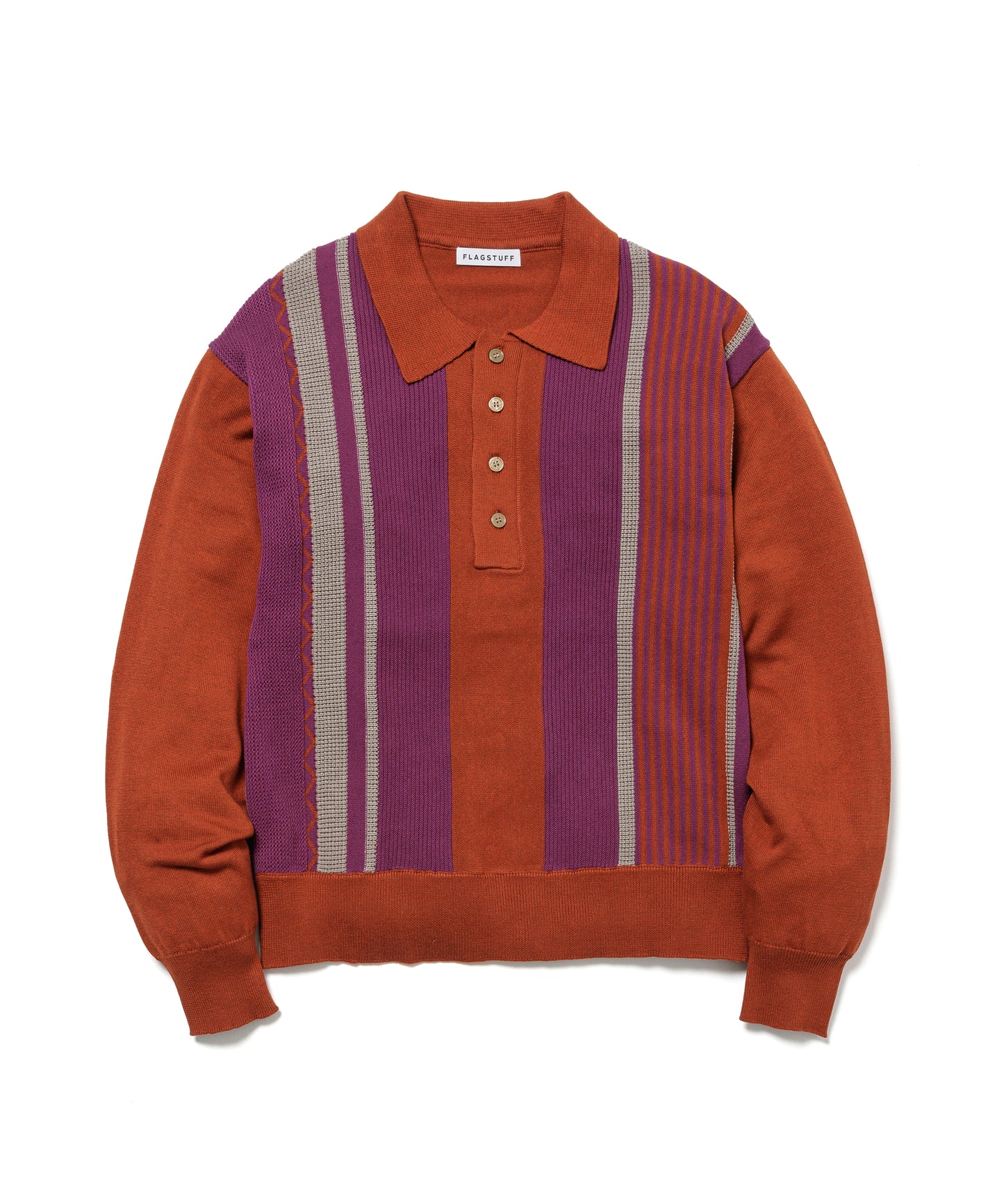 L/S STRIPE KNIT POLO SHIRT