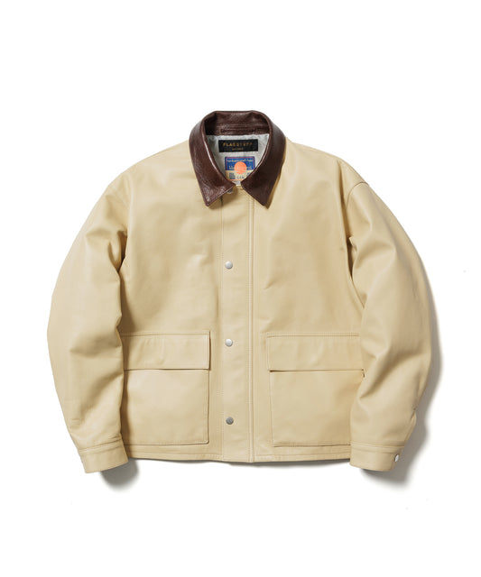 LEATHER SHORT C-A JACKET(xblackmeans)