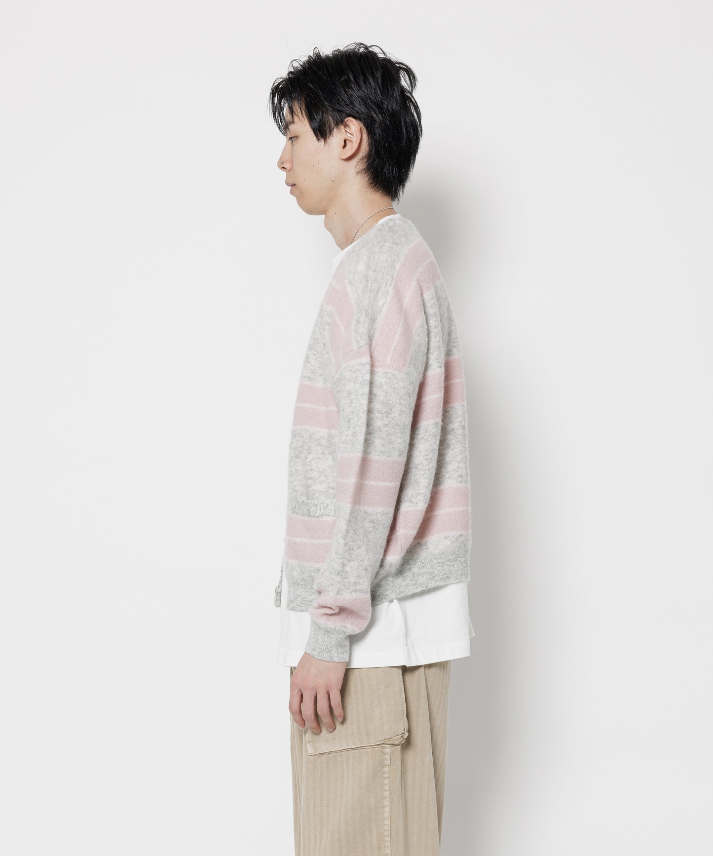 STRIPE MOHAIR CARDIGAN