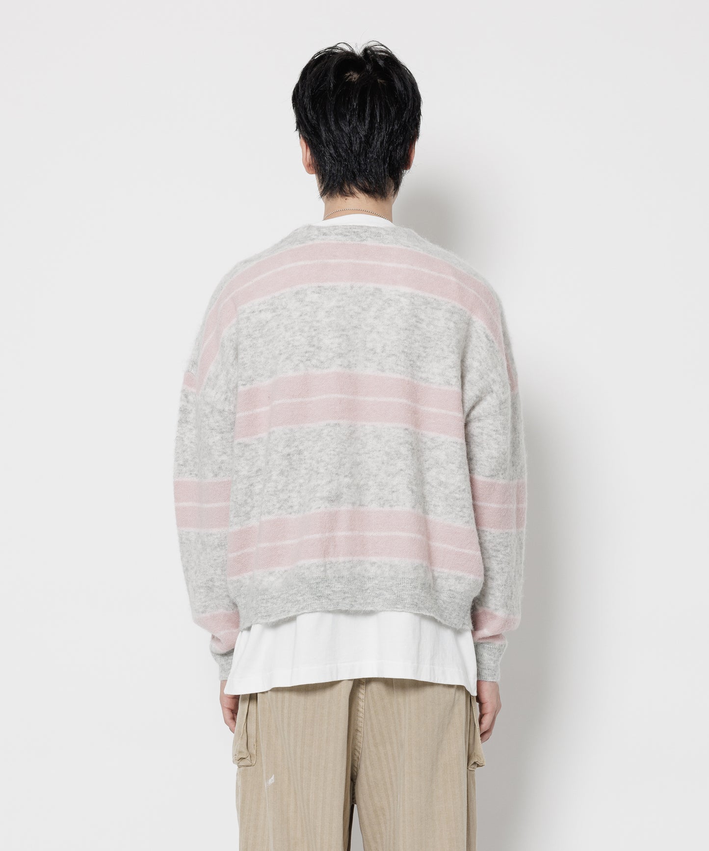 STRIPE MOHAIR CARDIGAN