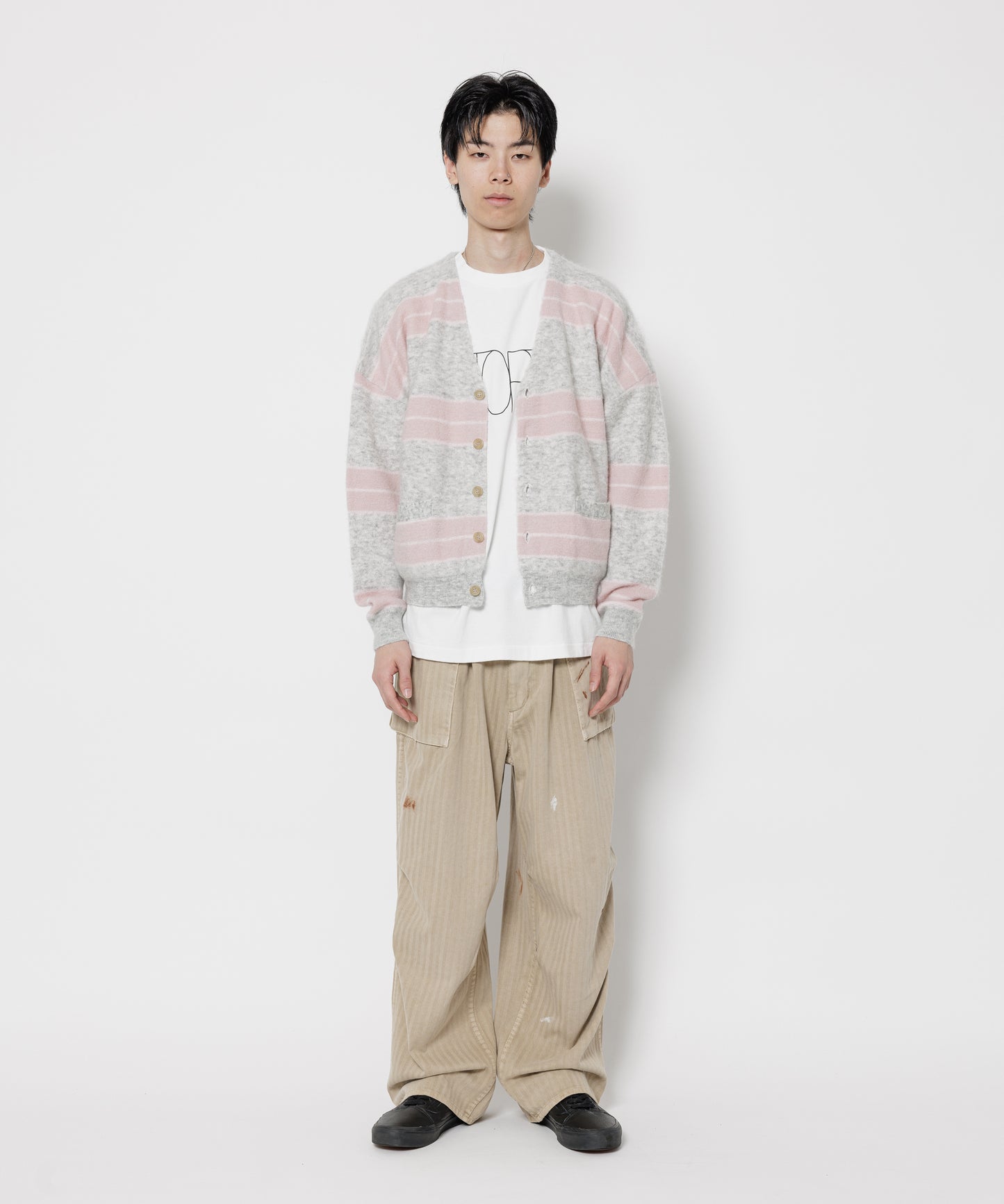 STRIPE MOHAIR CARDIGAN