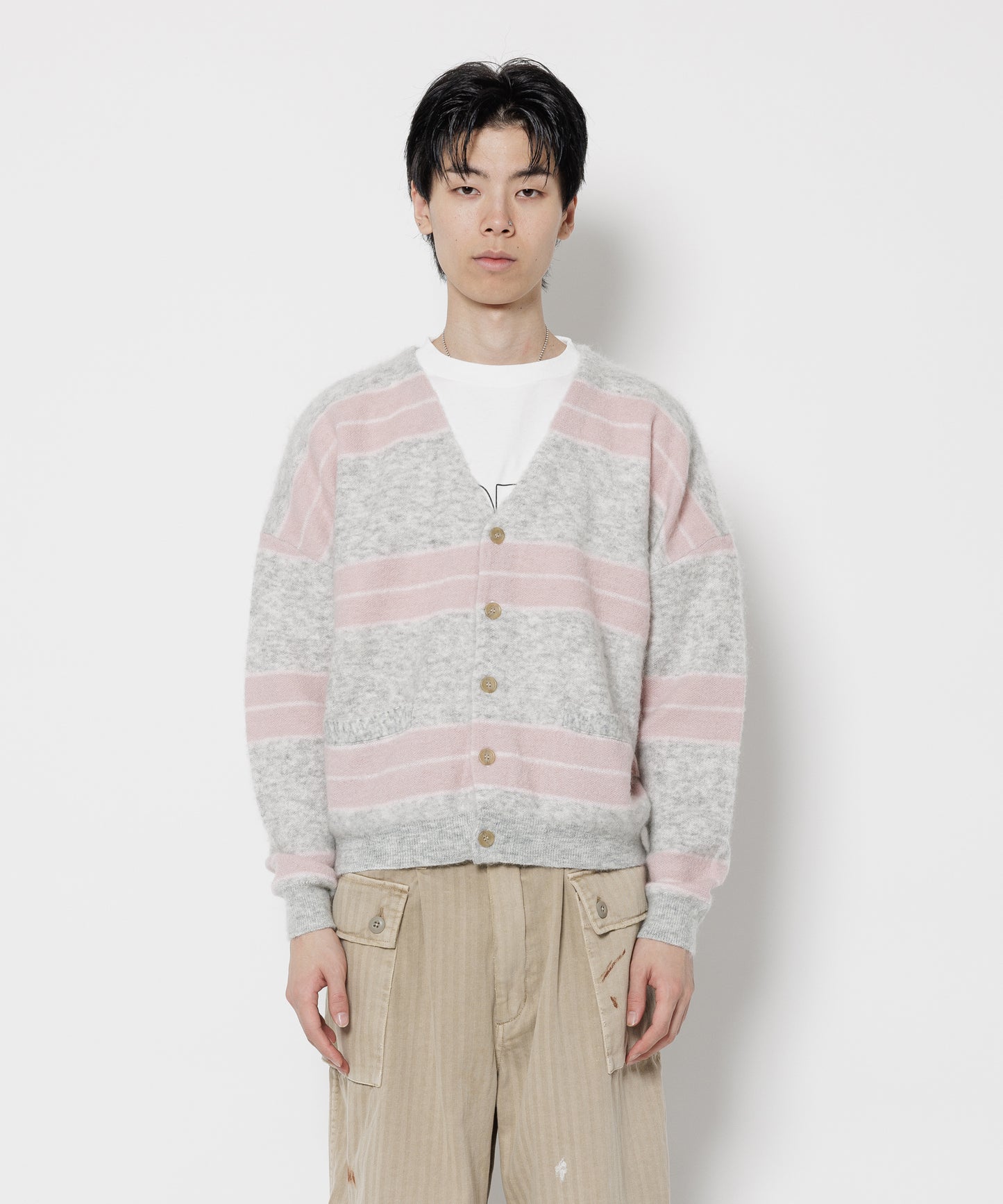STRIPE MOHAIR CARDIGAN