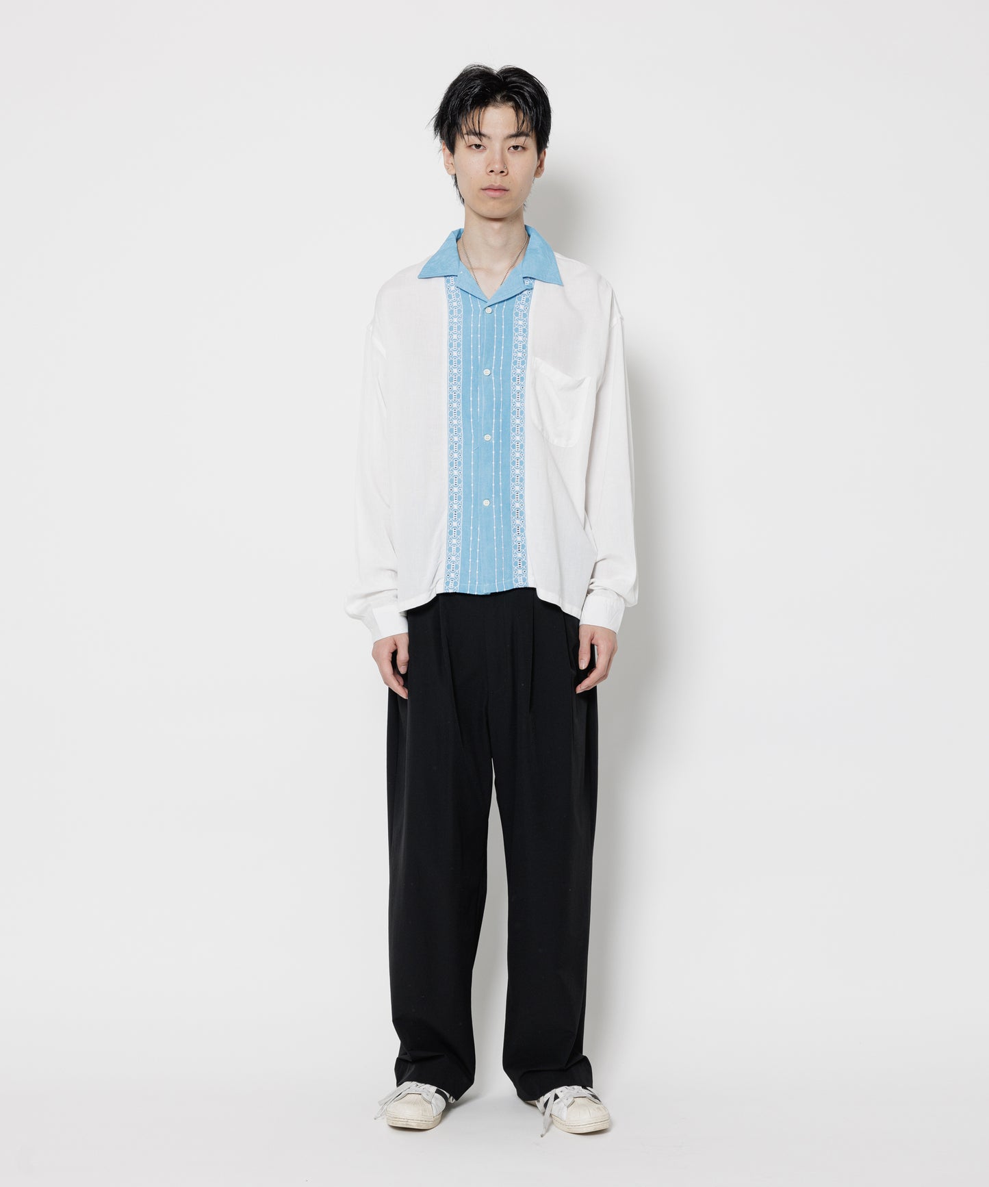 EMBROIDERY STRIPE L/S SHIRT