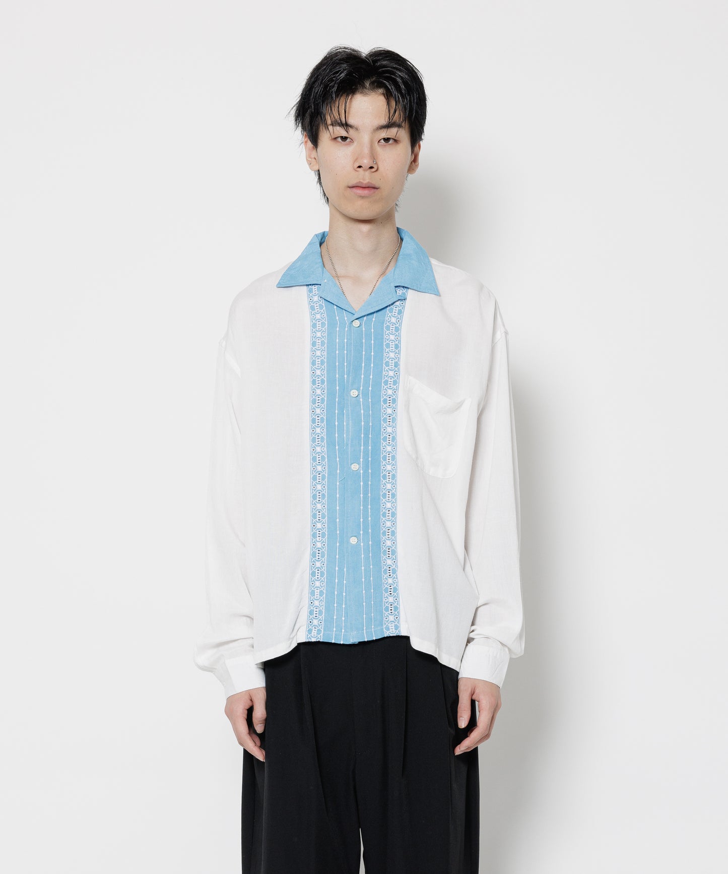 EMBROIDERY STRIPE L/S SHIRT