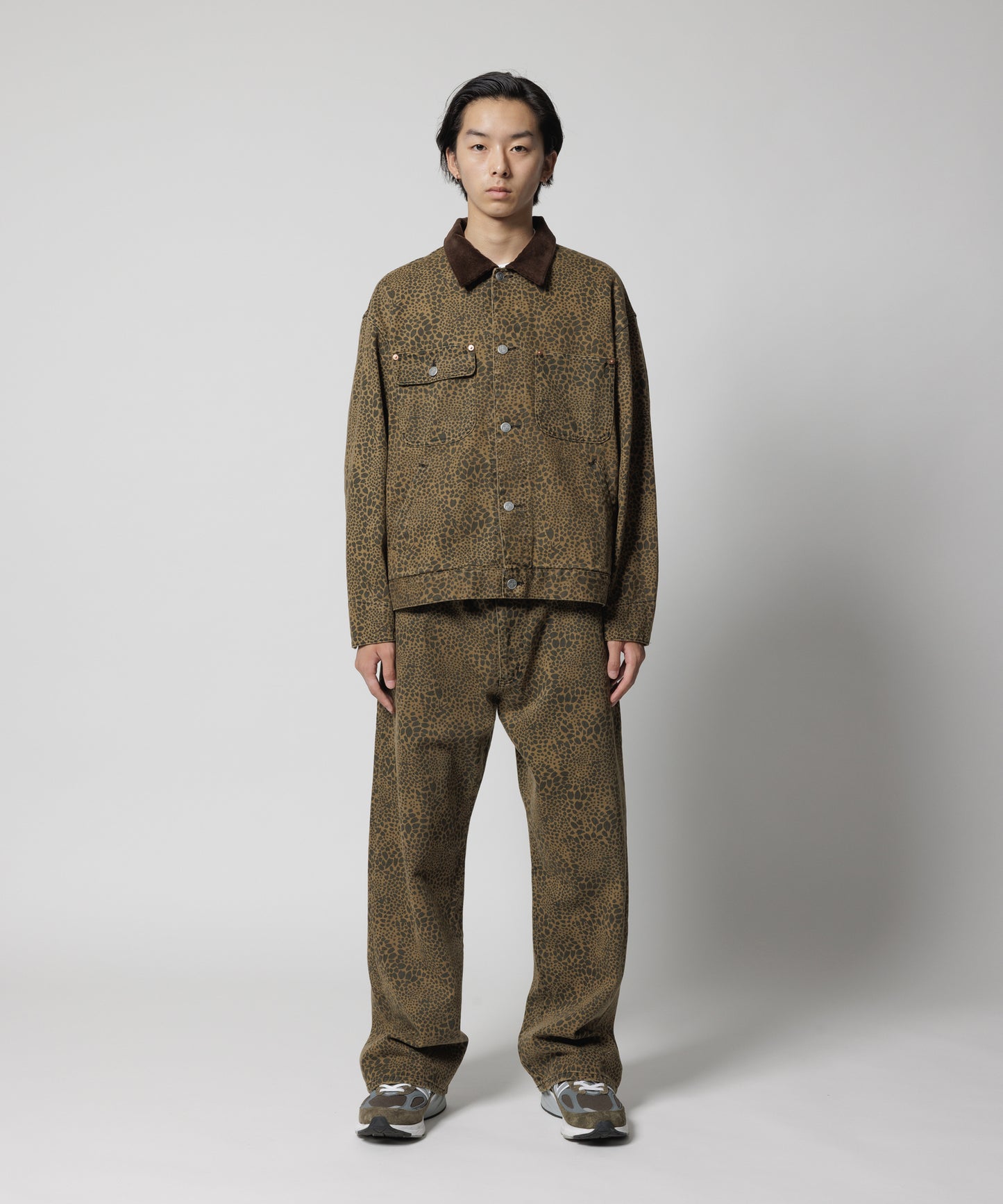 "CB REOPARD" DENIM TRUCKER JACKET