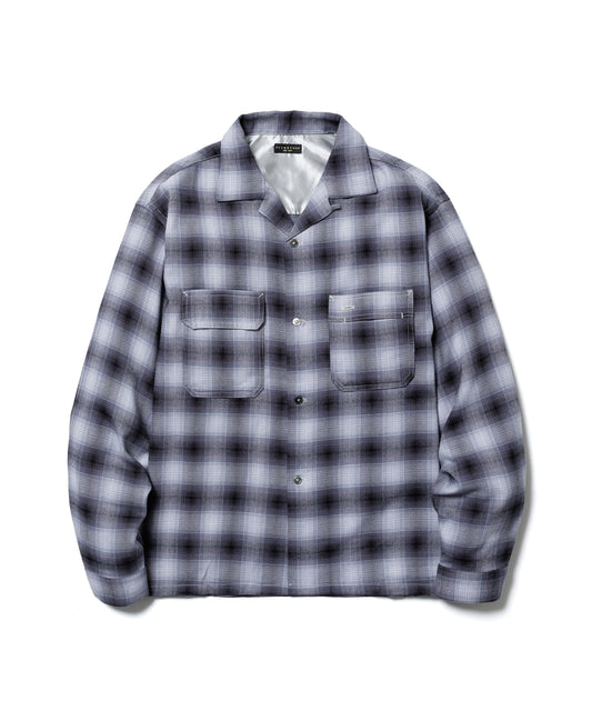 SHADOW PLAID L/S RAYON SHIRT