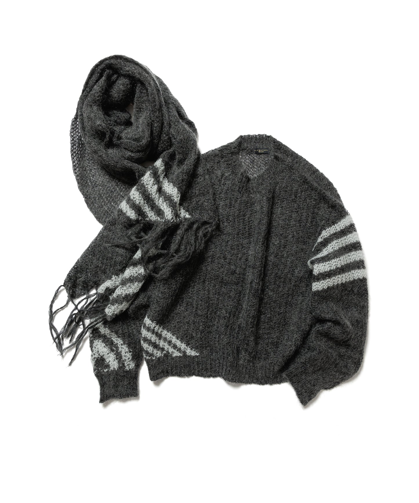 STRIPE MOHAIR KNIT SWEATER