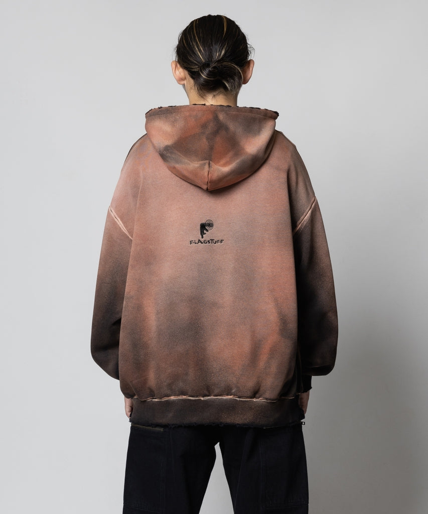 "SOMEWHERE" MULTI EMBROIDERY BORO HOODIE