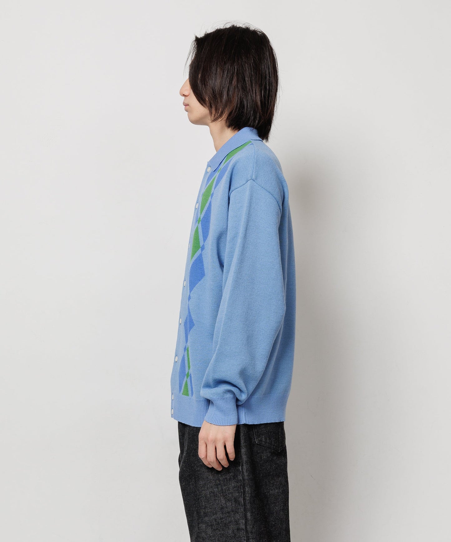 ARGYLE ITALIAN KNIT CARDIGAN