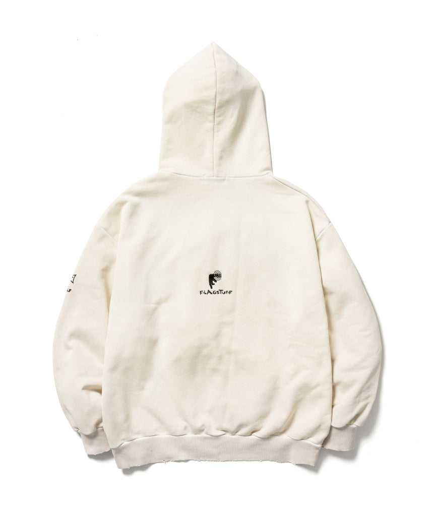 "SOMEWHERE" MULTI EMBROIDERY BORO HOODIE
