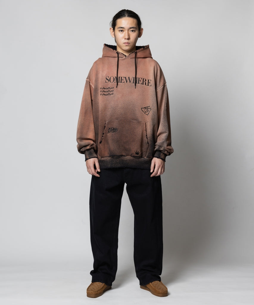 "SOMEWHERE" MULTI EMBROIDERY BORO HOODIE