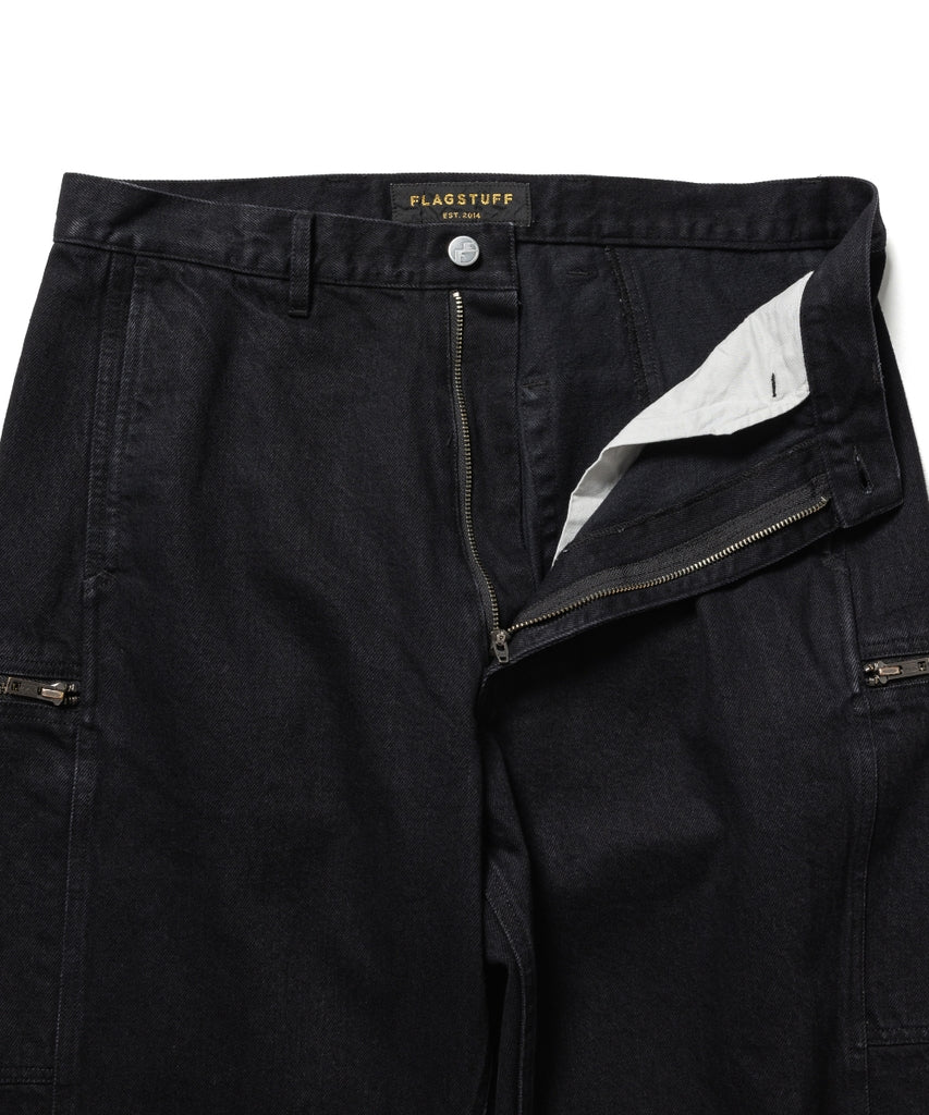 SIDE ZIP DENIM TROUSERS