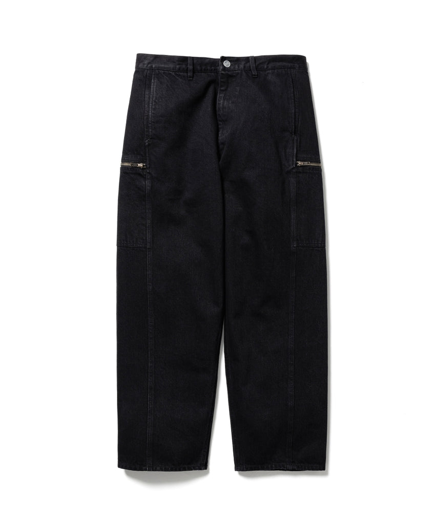 SIDE ZIP DENIM TROUSERS