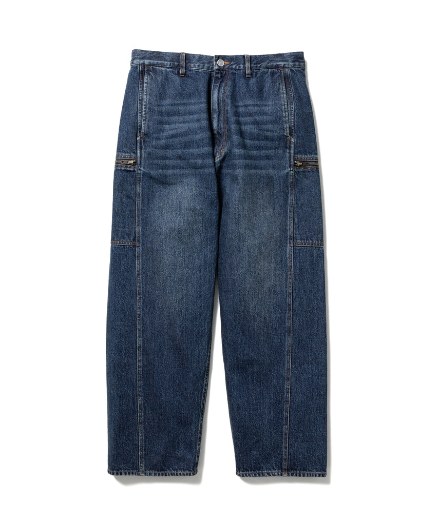 SIDE ZIP DENIM TROUSERS