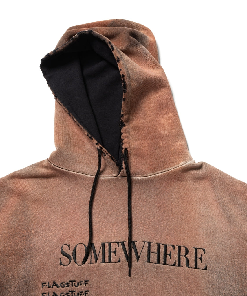 "SOMEWHERE" MULTI EMBROIDERY BORO HOODIE