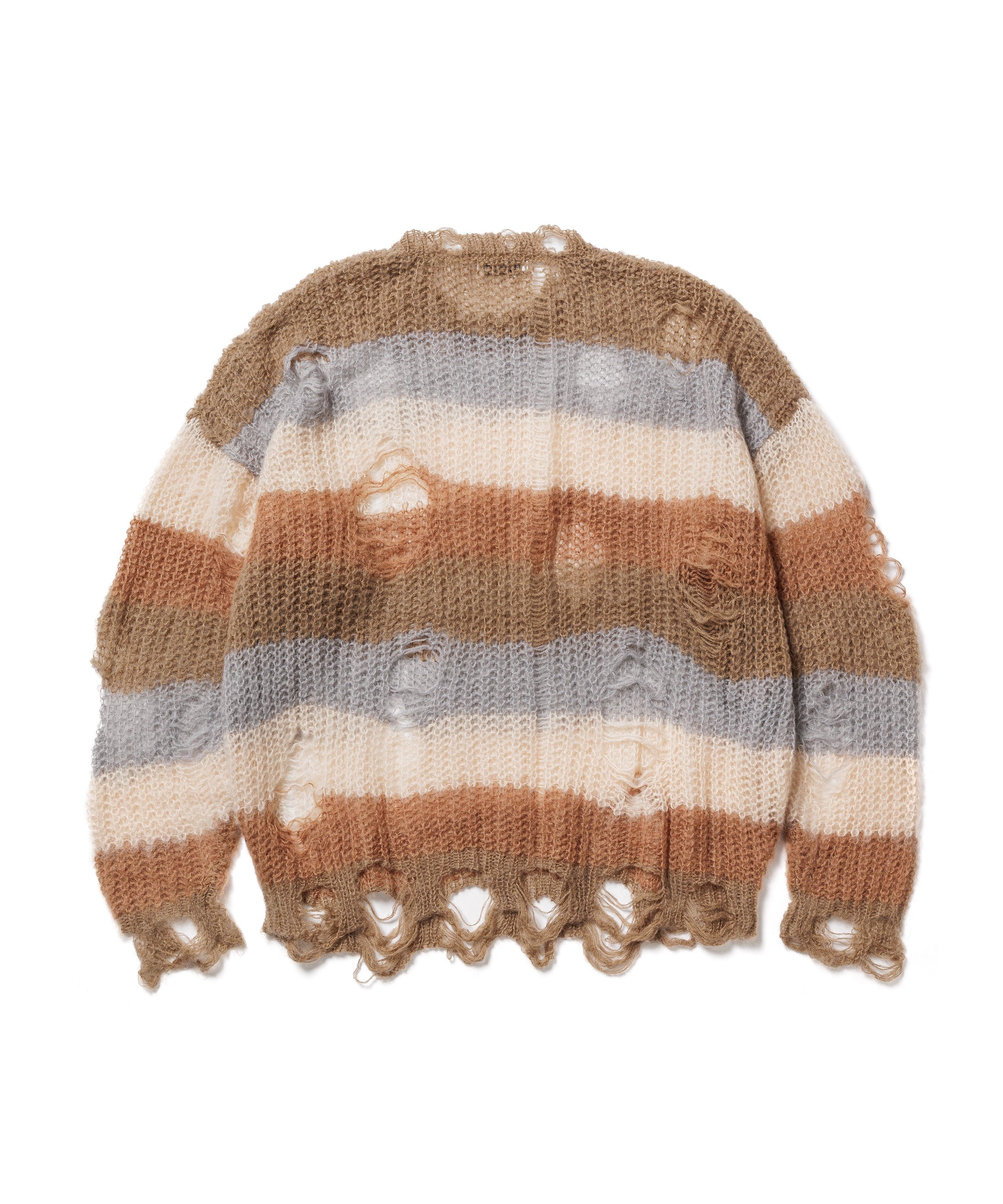 F-LAGSTUF-F / BORDER MOHAIR BORO SWEATER - ニット/セーター