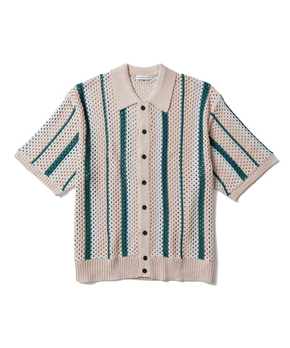 STRIPE KNIT S/S SUMMER CARDIGAN