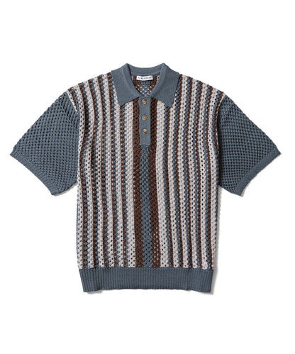 STRIPE SUMMER KNIT POLO SHIRTS