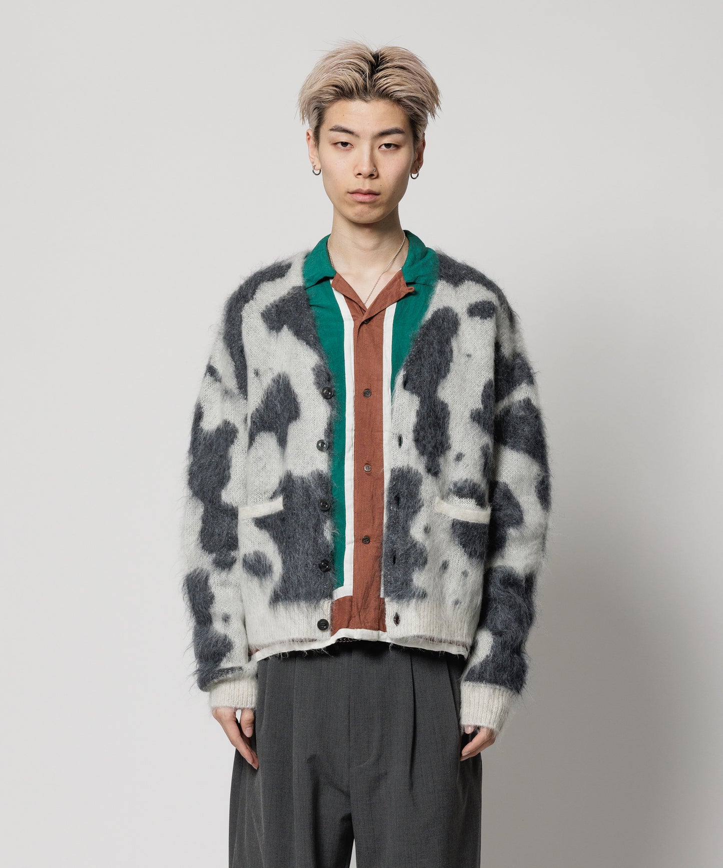 COW MOHAIR KNIT CARDIGAN