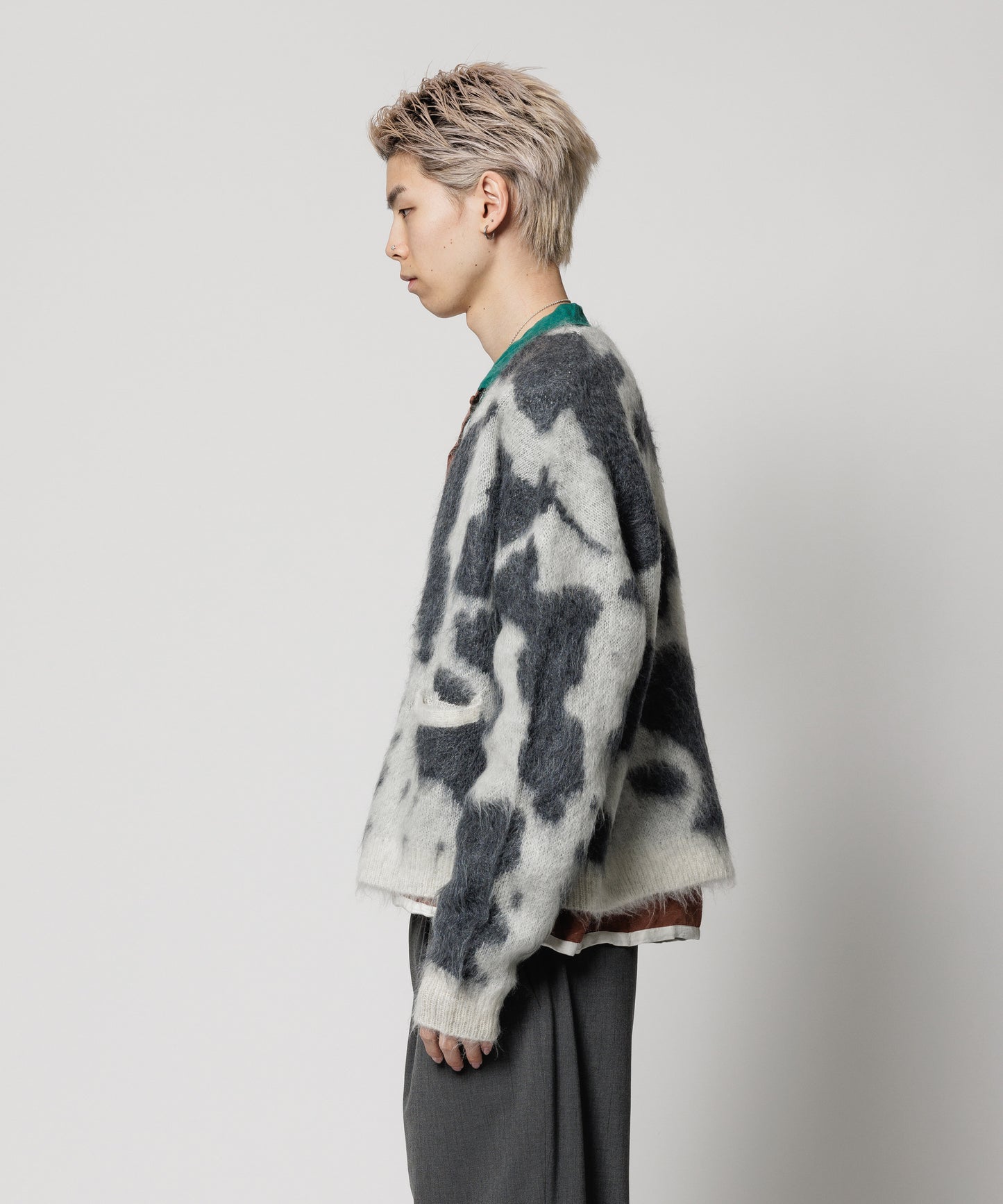 COW MOHAIR KNIT CARDIGAN