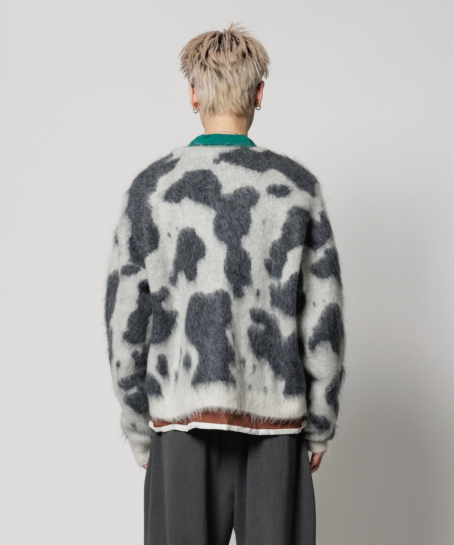 COW MOHAIR KNIT CARDIGAN