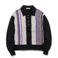 L/S STRIPE KNIT POLO SHIRTS