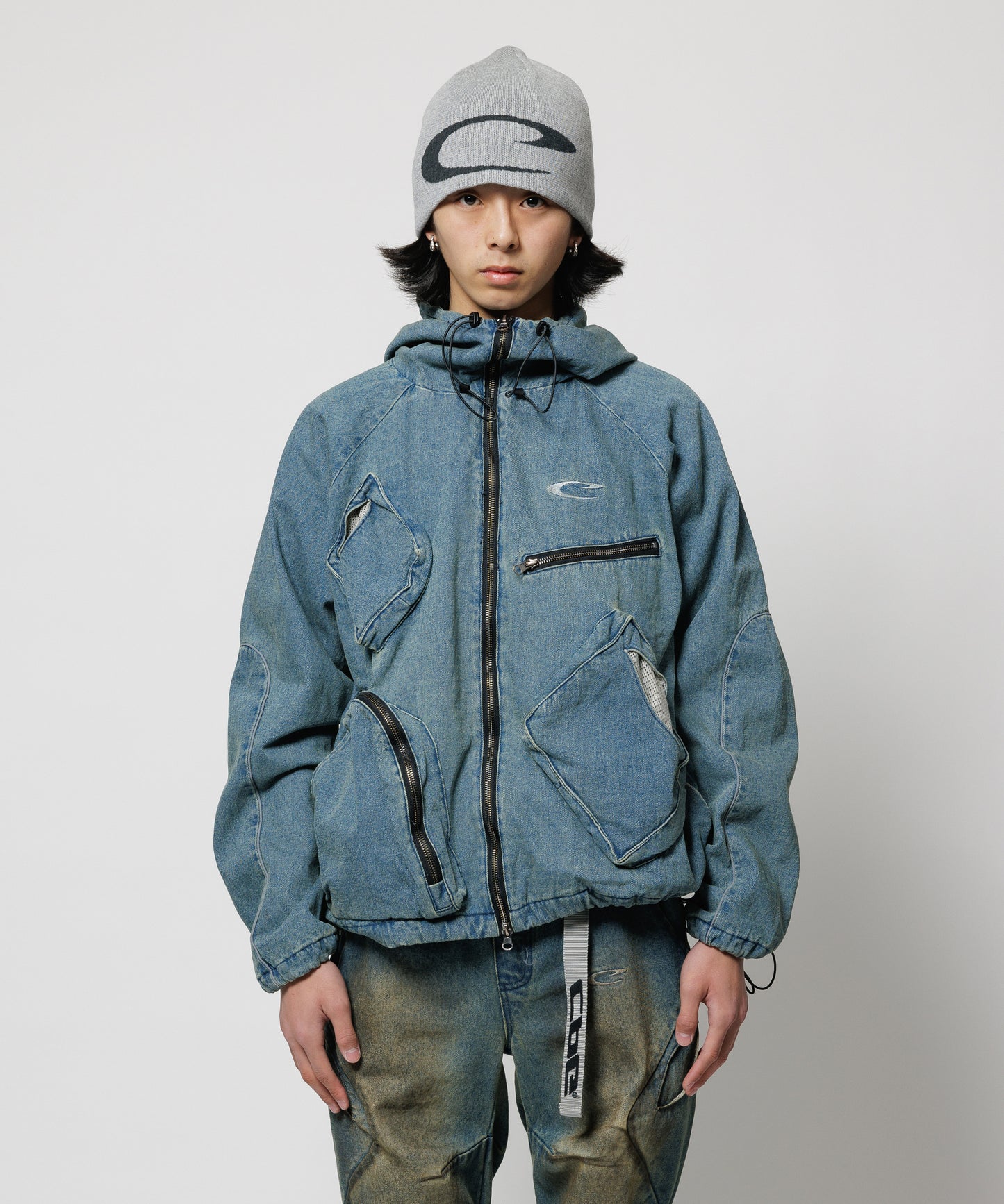 CPG RHOMBUS POCKET FADE DENIM JACKET