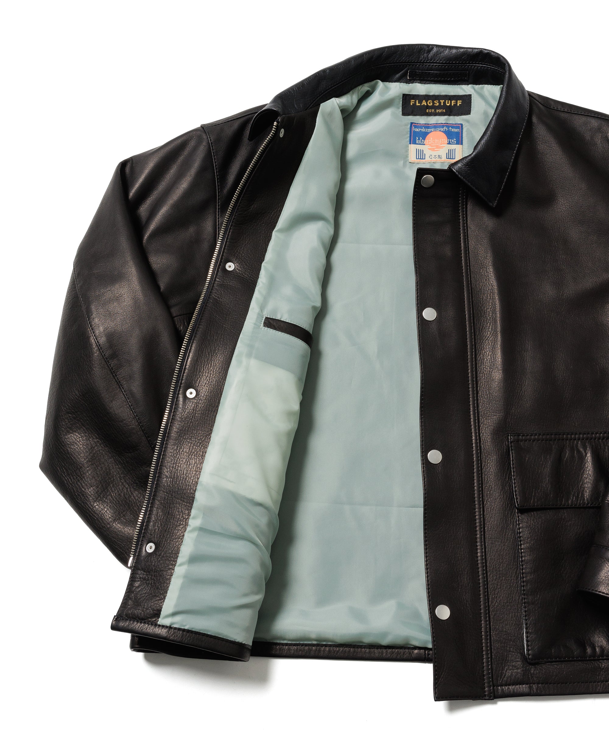 LEATHER SHORT C-A JACKET(xblackmeans) – F-LAGSTUF-F