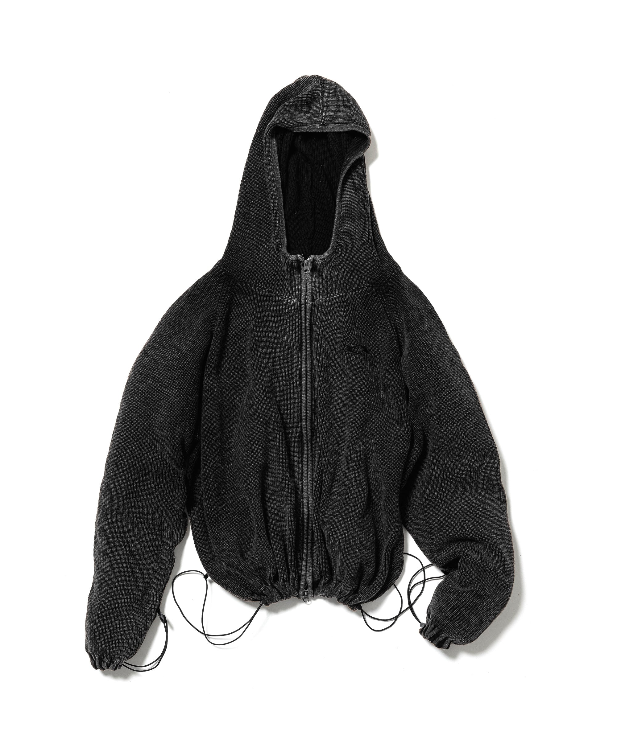 フィロソフィー スエード ジャケット フード ニット 異素材 ブラック 黒 M S.F.C 新作FLEECE HOODIE JACKET