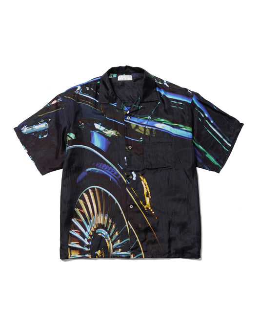 "NIGHT SHIFT" SILK S/S SHIRT(ｘKOKI SATO)