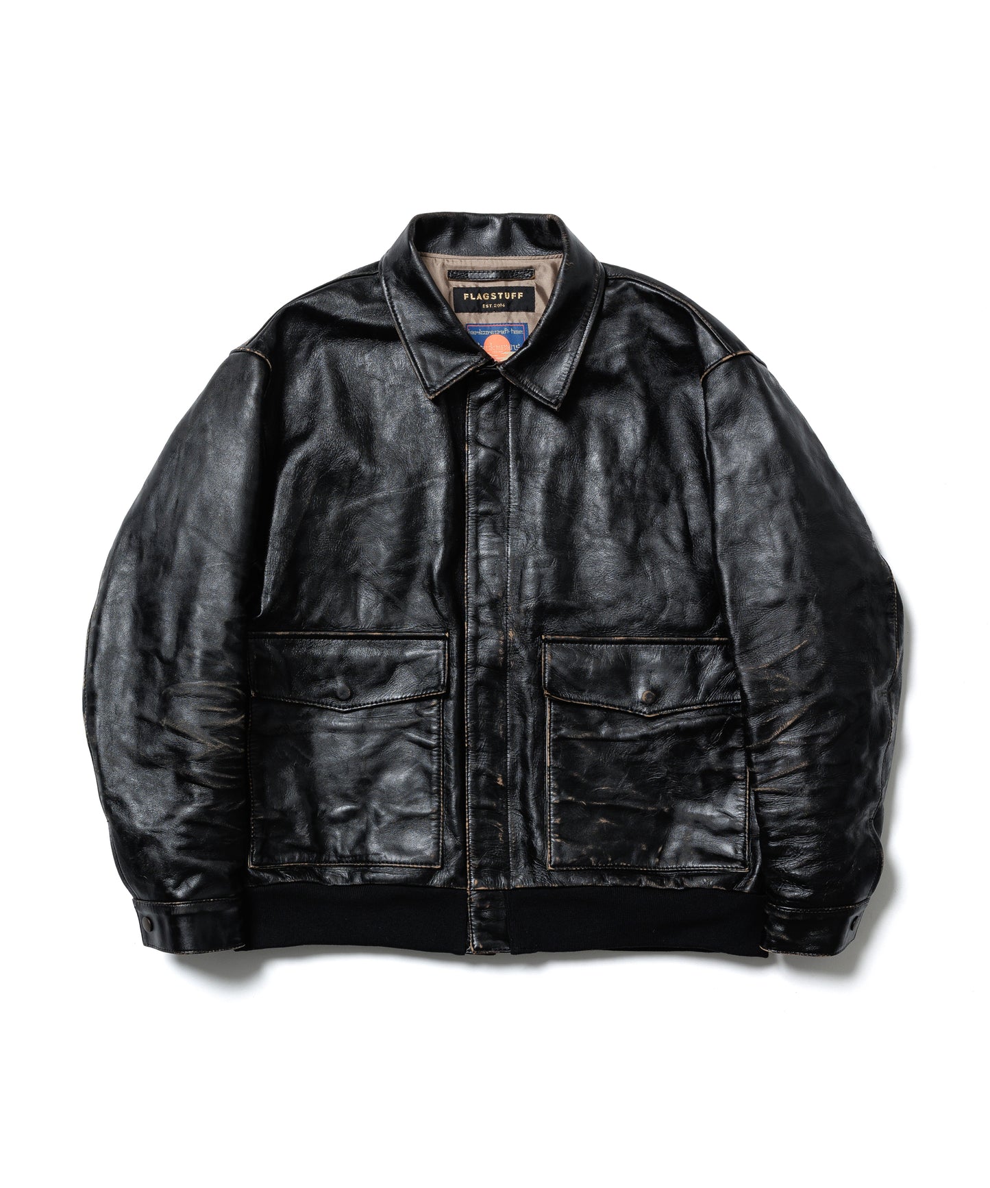 TYPE A-2 DISTRESSED LEATHER JACKET(xblackmeans)