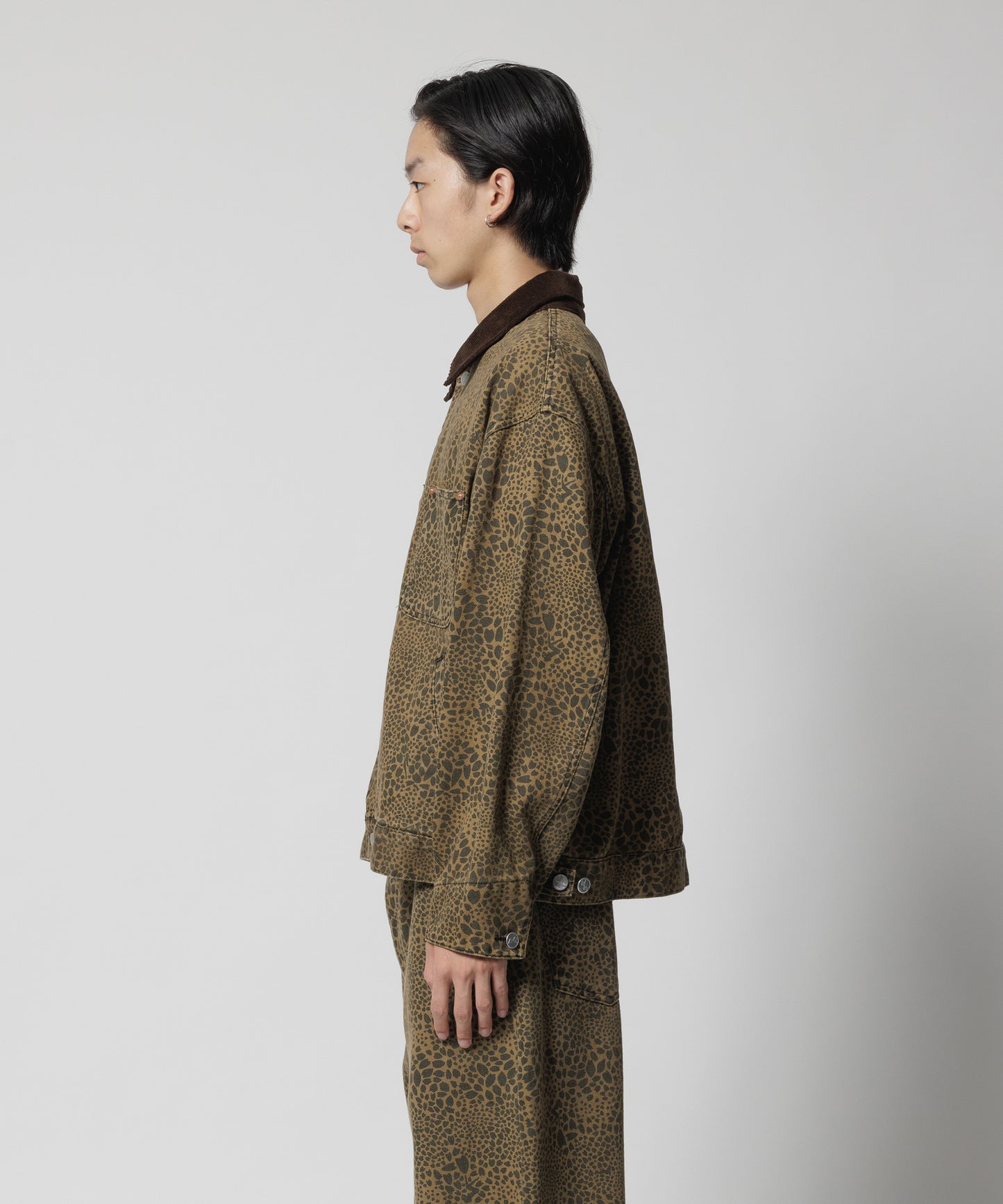 "CB REOPARD" DENIM TRUCKER JACKET